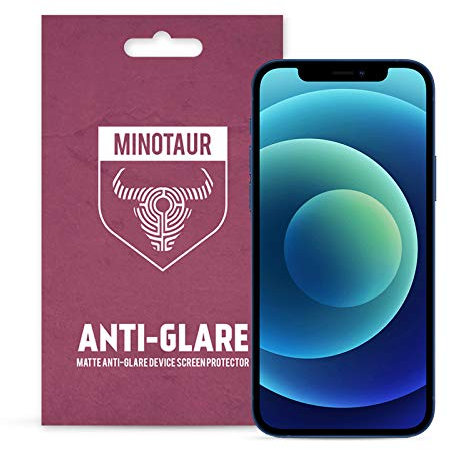 Minotaur Screen Protector for iPhone 12 and iPhone 12 Pro (6.1), Matte Anti Glare (6 Screen Protectors)