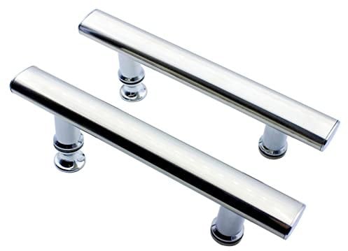 Manija de puerta de ducha cuadrada de acero inoxidable, paquete de 2 pomos de ducha de cristal para puerta de ducha, gabinete de ducha de 145 mm de agujero a agujero centro