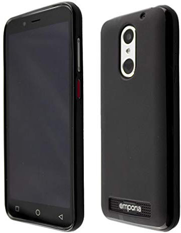 caseroxx Schutzhülle für Emporia Smart 4 in schwarz – Flexibles TPU-Case aus stoßfestem Gummi, passgenaue Handy-Tasche mit Kantenschutz & rutschfestem Grip