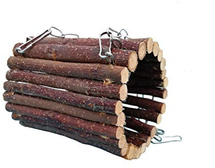 Groust Wooden Hamster Ladder Bridge Tunnel Toy Animal Exercise Tube Mini Durable For Small Rodents Parrot Ferret Hamster Guinea Pig