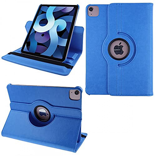 COOVY® 2.0 Etui pour Apple iPad Air 4 10.9 (Model 2020) Coque de Protection Rotation 360° Smart Housse Cover Case Stand Auto Réveil/Sommeil | Bleu Clair