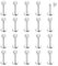 CASSIECA 16G 20Pcs Piercing Ohr Silber Helix Piercings Chirurgenstahl Piercing Ohr Conch Piercing Nasenpiercing Tragus Piercing Lippenpiercing Labret Piercing Studs 10mm für Frauen Männer