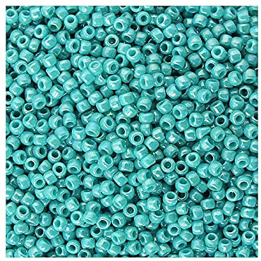 10g TOHO Rocailles 11/0, opaque Regenbogen Türkis (# 413) (TOHO seed beads 11/0, Opaque Rainbow Turquoise (#413)) Japanishe Glas Rund Perlen