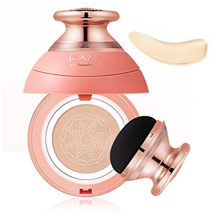 Pilz Kopf Luftkissen CC-Creme Vollbeschichtung Concealer schaffen natürliche Nackt-Make-Öl-Kontrolle Feuchtigkeitsspendende BB Creme-Grundfutter 15ml (1#Elfenbeinweiß)