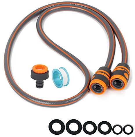Short Hose Pipe 2.5m Garden Hose Connection Set, Small Hose Pipe Short Garden Hose and Connector, Garden Tap Connectors and Fittings Adapter, Small Hosepipe for Connect Reel Cart