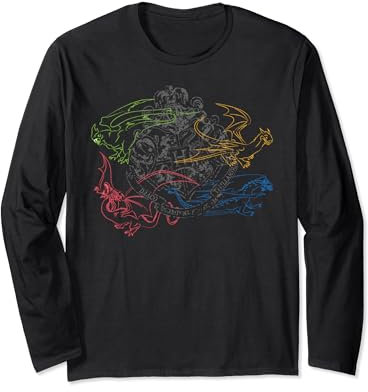 Harry Potter Dragon Outline Sigil Long Sleeve T-Shirt