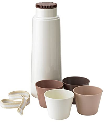 Rig-Tig Isolierflasche Picnic mit 4 Bechern, Karaffe, Edelstahl, Kunststoff, Bunt, 1 L, Z00280