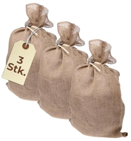 Jutesack Kartoffelsack Pflanzsack 85x50 cm Winterschutz für Kübelpflanzen Jute Säcke Nuss Sack Apfelsack Pflanzenschutz Frostschutz Pflanzen 3 Stück
