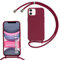 SLWYF Compatible with iPhone 11 Crossbody Lanyard Case, Liquid Silicone Protective Phone Case with Strap Adjustable Neck Cord Necklace Soft Cover for iPhone 11, Red