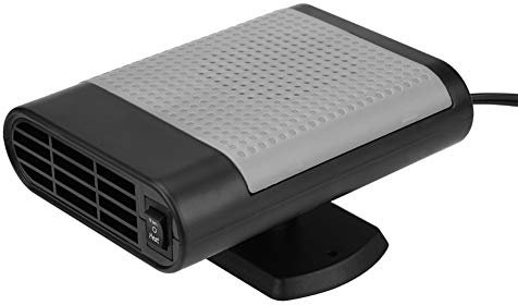 Portable 12V DC Car Heater, 2 in 1 Car 150W Car Window Defroster Windshield Heater & Cooling Fan Defroster with 360° Rotating Base low noise(black grey)