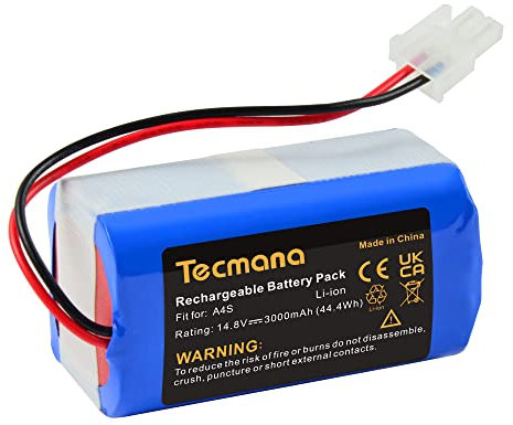 Tecmana Batteria da 14,4 V per iLife A4, A4s, A6, V7, V7s Plus, V7s Pro, X620, Y8H4 aspirapolvere Home Cleaner