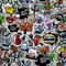 HEKO PANELS Stoff Oxford Wasserdichte Meterware Canvas-Stoff Polyester Stoff Zum Nähen Nähstoffe Möbelstoffe Dekostoffe Handwerken Wasserabweisend Blickdicht Graffiti 3 Meter 155 x 300 cm