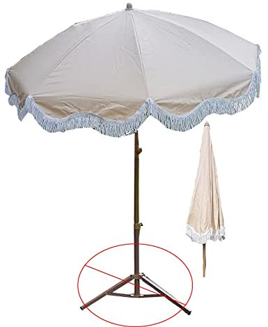 GQJNHUI Sombrilla De Playa En Color Caqui Con Encaje De Borlas, Inclinación Multiángulo, Sombrilla De Exterior 2M, Sombrilla Redonda Grande Para Piscina, Jardín Y Terraza