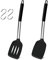 Herogo Pfannenwender, Küchenhelfer Set aus lebensmittelechtem Silikon, Schwarzes Küchenutensilien Kochgeschirr Kochutensilien für Küchen, Backen, Kochen，Hitzebeständig & Spülmaschinenfest, 4 Stück