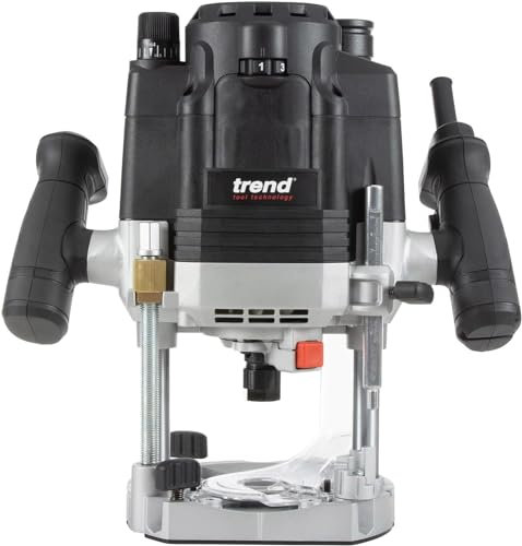 Trend T8 Fresatrice da Officina a Immersione Doppio Modo 12mm, Progettata per Uso Manuale e su Banco Fresatrice, 2200 W, 230V, Nero, T8EK/EURO