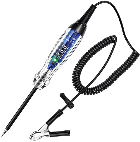 Alnicov Automotive Test Light 3-60V DC Digital LED Circuit Tester Heavy Duty Light Tester with Voltmeter, Auto Bidirectional Voltage Tester Electric Test Pen