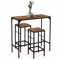 IDMarket - Mesa alta Dayton de 95 cm y 2 taburetes, diseño industrial envejecido