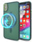 YmhxcY For iPhone X and iPhone XS Magnetic Case,Translucent Matte Back Slim Shockproof Phone Cover,Supports wireless charging， Anti-Fingerprint,Military Grade Drop Protection-5.8 Inch(Dark Green)
