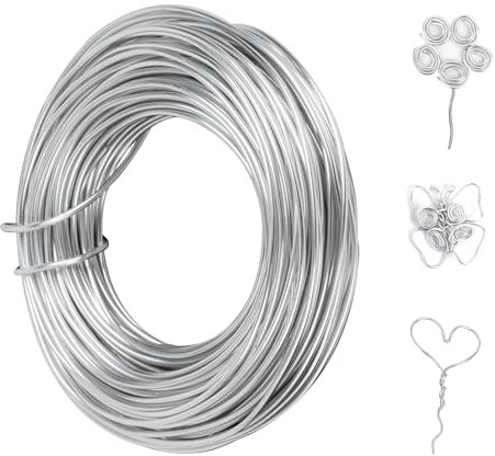 Behiruch Filo Alluminio 2mm, 30 m Filo di Ferro Modellabile Metallico, per Gioielli, L'Artigianato Della Scultura