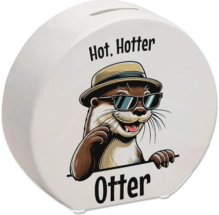 Cooler Otter Spardose mit Spruch Hot Hotter Otter Hotter Otter Spardose Lustiger Brillenträger Humorvolles Wassertier mit Sonnenbrille - Tierisch Heiß