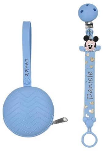NOVITÁ Fettuccia IN SILICONE, per ciuccio personalizzata con nome, TOPO, BABYJART, lavabile,sicura per il bambino,compatibile con ciuccio MAM e CHICCO AZIENDA ITALIANA, MADE IN ITALY!