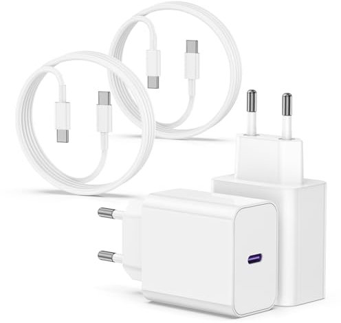 iPhone 16 15 Ladegerät, 20W USB C Ladegerät für iPhone 16 15/16 15 Pro/16 15 Pro Max/16 15 Plus,2Pack USB C Schnellladegerät mit USB C Schnellladekabel 2M USB C Power Adapter Netzteil für iPad Pro/Air