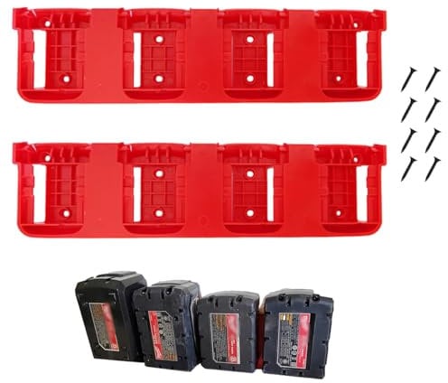 WOLGNKI Plastic Battery Organizer Mount Holder Fit for Milwaukee M18 Battery 2Packs