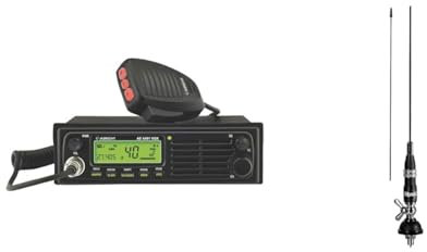 Albrecht AE6491 VOX CB-Funkgerät mit Freisprecheinrichtung, 12648.01, 12/24 Volt Version, mit CTCSS, 4 Watt AM/FM, inkl. DIN Einbaurahmen & CB Albrecht Racer 90 Antenne, 115cm inkl. Kabel, Schwarz