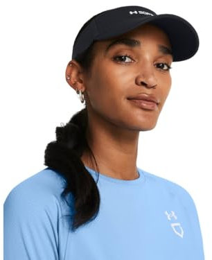 Under Armour Damen UA Blitzing Softball-Visier, verstellbar mit Schweißband OSFM, Schwarz-Weiß, Einheitsgröße