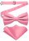 JEMYGINS Ensemble nœud papillon bifold solide mat pour homme avec mouchoir de poche, Rose 2., M