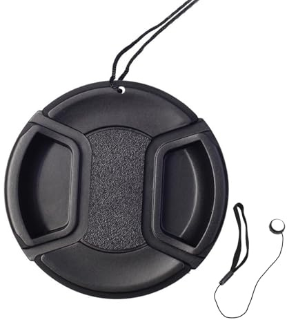 Lens Cap Cover, Center Pinch Lens Cover with Anti Loss Keeper Leash, for Camera Accessories (52mm)