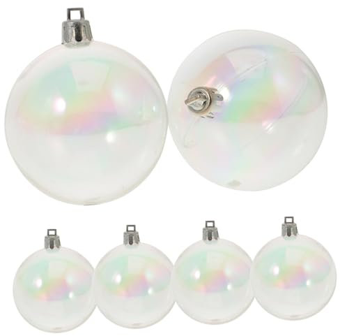 BCOATH STK Perlblasenball Hängende Bälle Gold Regenbogen-kugelkugeln Bruchsichere Baumkugeln Weihnachtskugel Zum Aufhängen Glitzerkugelverzierungen Weihnachtswand Türverzierung Plastik