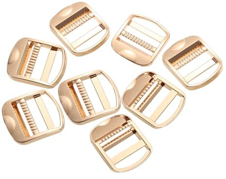 sourcing map Metal Ladder Lock Slider, 8Pcs 1 1/2 Zinc Alloy Buckle Adjuster Webbing Strap Release Buckles for Backpack Strap Accessories Replacement (Light Gold)