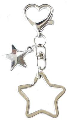 THSOGO 8 Ball Keychain Silver Star Key Chain Bottle Opener Dice Cute Bag Charm Decor for Handbag Backpack Gift for Him Her, 2star