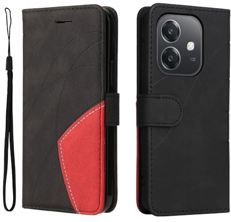 XINNI Protective Phone Case for OPPO A60 5G(Not Fit 4G), PU/TPU Vintage Flip Leather Shockproof Cover Magnetic Book Style Wallet, Black