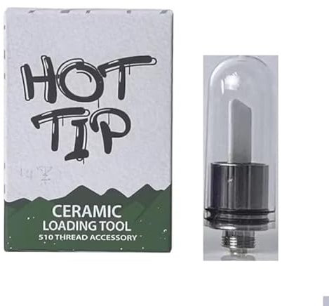 Longmada 14 mm Hot Knife Tip With Lights, Loading Preheat Tool, Ceramic Heating Cutting 510 Thread (Cutting Head A-Silver)
