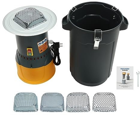 Elektrisch Getreidemühle 1000W mit 5 Sieben Profi Kornmühle 19000 U/min 6.6 Gallonen-Tank & Kühlkörper-Design für Tierfutter Haushalt Usw