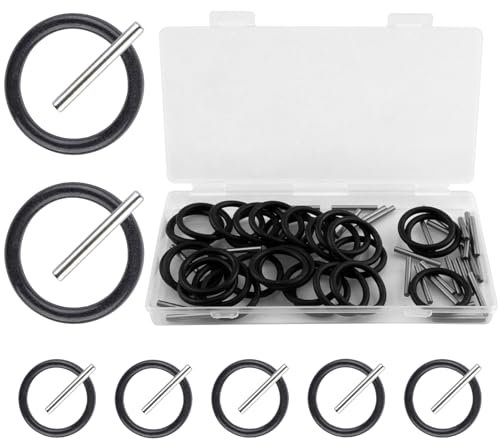 QTMMC 60 Pcs Replacement Pin and O-Ring Set 4mm Impact Ring and 3x25mm Socket Pins for 1/2 Impact Socket Scaffolders for Impact Wrench Pressure Seal Washer No Rubber Scaffold Gun Pins 30 Pairs