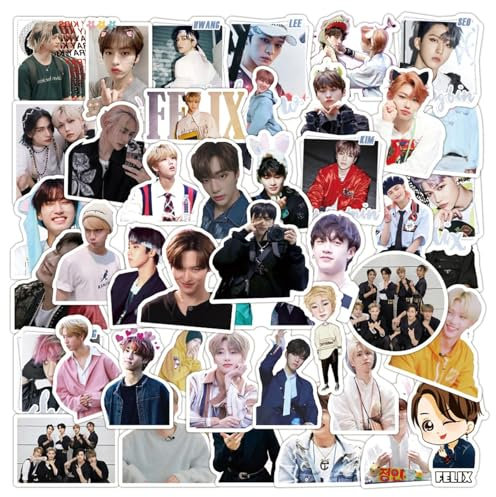 Stray Kids Aufkleber, 2 x 50 Stück Stray Kids Aufkleber, Stray Kid Photo Sticker, Wasserdichte Vinyl Stickers, für Laptop, Wasserflaschen, Fahrrad, Roller, Helm, Notebook, Auto, Stoßstange