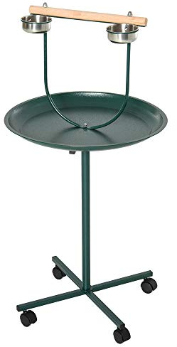 PawHut Bird Perch Stand T-Stand with Perch for Small and Medium Birds Green