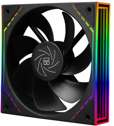 Thermalright TL-M12R CPU Fan 120mm Case Cooler Fan ARGB, 4pin PWM Connector Silent Computer Fan with S-FDB Bearing,Desktop Cooling Fan has Both Sides ARGB Mirror Light Effect, Inverted Fan