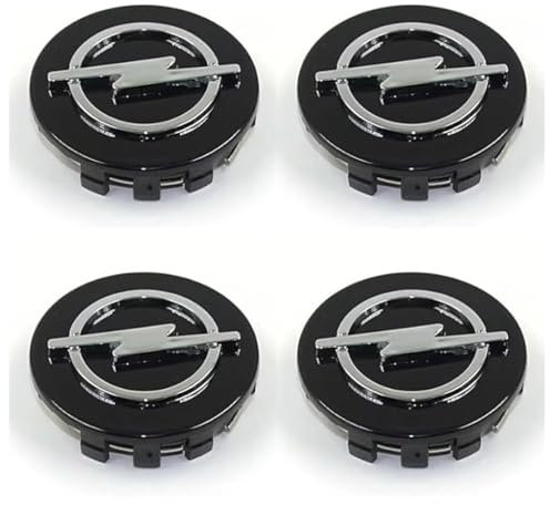 DCZBYCJ 4 Stück Auto Nabendeckel für Opel Astra Zafira Corsa Mokka 54MM, Nabendeckel Hochwertigem ABS Staubdicht Radzierblende Radmitte Emblem Zubehör