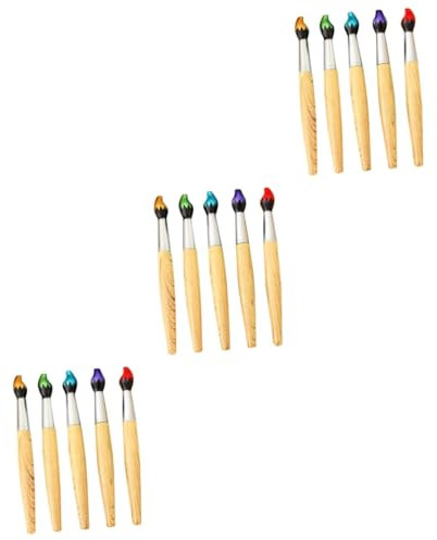 LALAFINA 15pcs Stationery Pens Quality Writing Pens Wooden Ballpoint Portable and Ergonomic for Office Home School Daily Writing