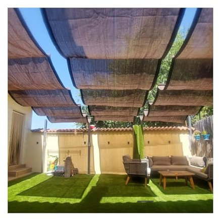 HUFIREHU Einziehbare Welle Sonnensegel Lichtfilter-Wave Shade Sail Markise U Shape Wave-Sonnensegel U-FöRmig Nach Unten HäNgen Wellen-Sonnensegel Wasserdichte Pergola-Schattenabdeckung(W:1.6m/5.24ft*L