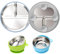CLDY 2 Stück Edelstahl Babyteller mit Saugnapf + 2 Stück Breischale Baby schüssel, kinder geschirr set, Geteilte Standfeste Esslernteller Geteilte Teller - BPA-Frei - Auslaufsicher, spülmaschinenfest