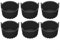 Lot de 6 ramequins multifonctionnels en silicone pour friteuse à air, parfaits pour les muffins et les œufs (noir)