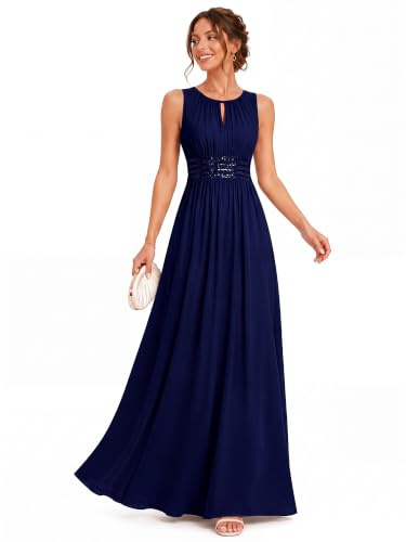 Ever-Pretty Brautjungfernkleid Damen Lang Abiballkleid 10 klasse | a linie,halter neck,chiffonkleid damen festlich,abendkleider,ES01955