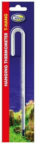 Aqua Nova Hang-On Thermometer S/M/L Länge 15cm/15cm/18 cm für bis zu 6,2mm/8,2mm/10,2mm Glasdicke – Glasthermometer zum Einhängen für Aquarien (L)