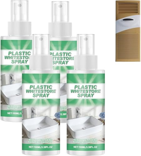Kunststoff Vergilbung Entferner Restaurator Spray, schnell wirkende Formel für Klimaanlagen, Auto-Innenraum, Geräte, auf Wänden Böden, gelbe Teil Reinigung Renovierung Restaurierung (4Stück)