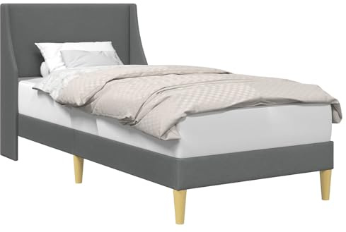 vidaXL Bettrahmen mit Kopfteil Verbindungsplatte, Moderner Bettrahmen, rechteckiges Design, mit Stoff bezogen, platzsparender, Cooler Schlafzimmerschrank